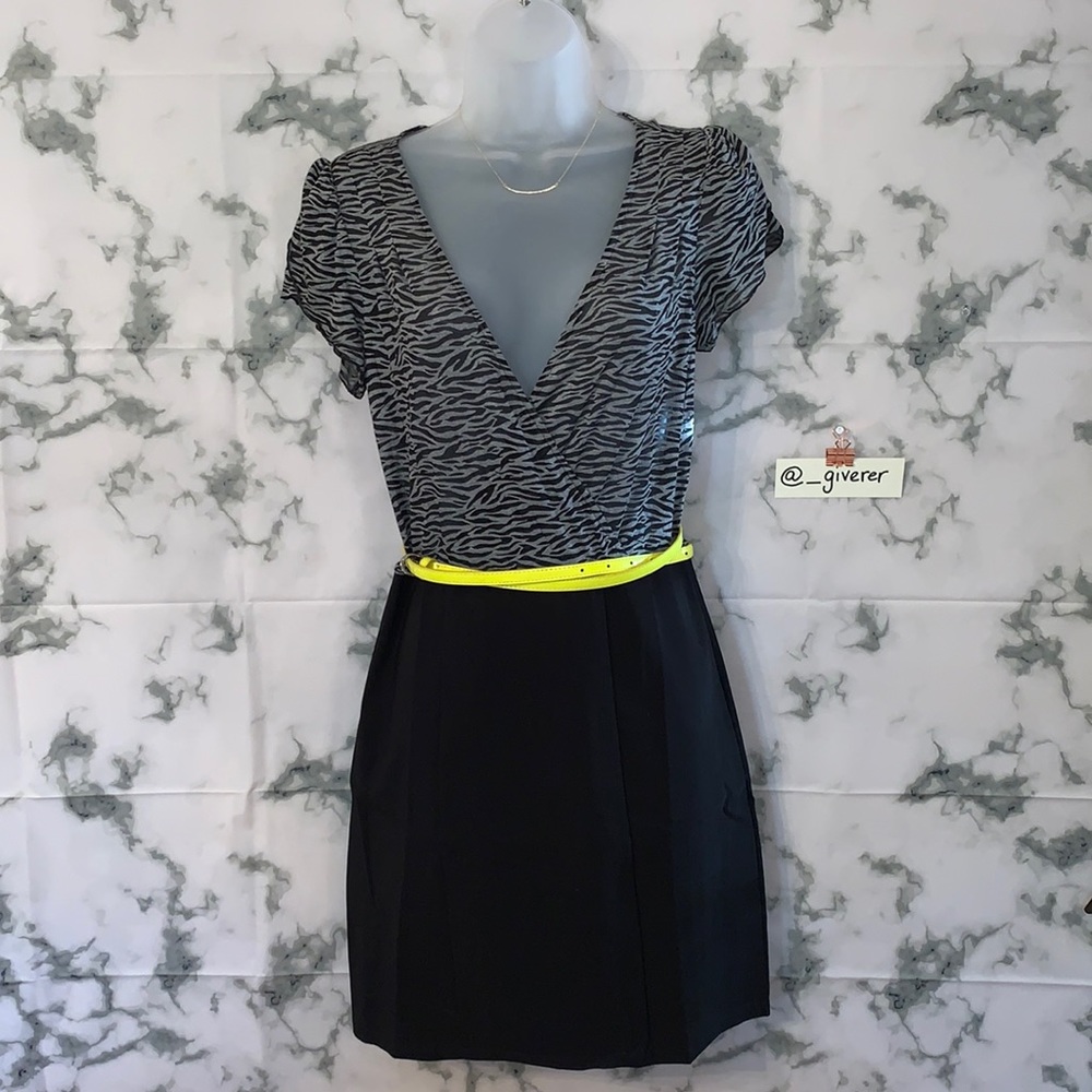 NWOT Medium Zebra Top Contrast Dress